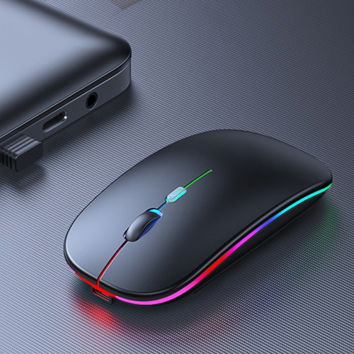 Mouse Mk6800 Sem Fio Recarregável Led Carregador Bateria Cor Preto Preto