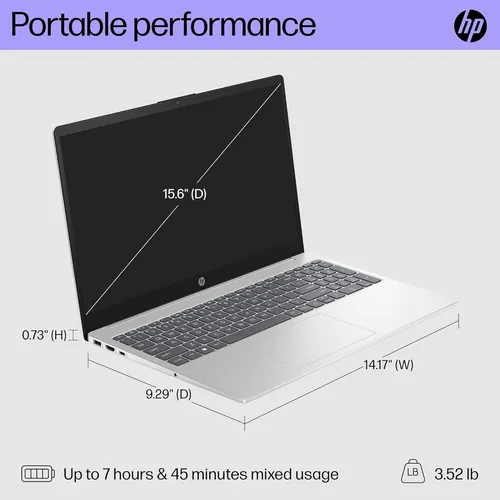 Laptop Hp 15.6 I7 16gb 512gb Ssd Windows 11 Plata