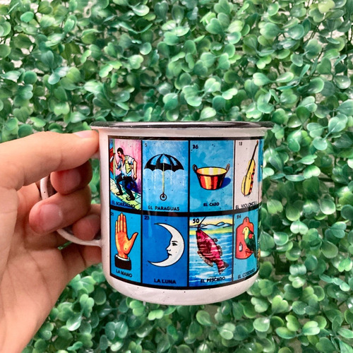 Imagen 1 de 4 de 6 Tazas De Peltre Lotería Mexicana