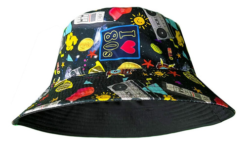 Sombrero De Pescador Reversible Retro De Los 80 Y 90 Con Est