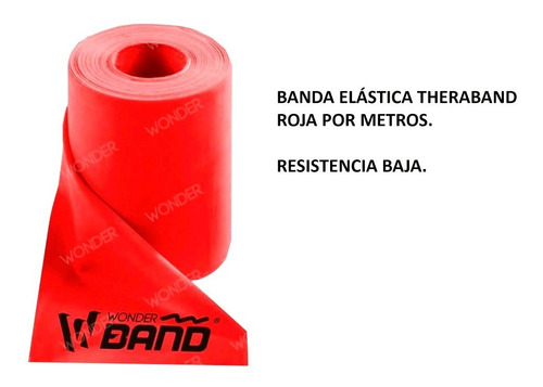 Banda Elástica Theraband Roja  1 Metro Resistencia Baja