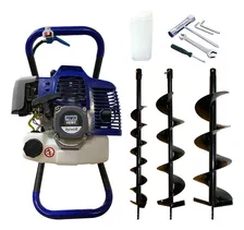 Hoyadora 52cc Mototaladro 2.5hp Power Hunt Con Brocas De 10 Cm 15 Cm Y 20 Cm