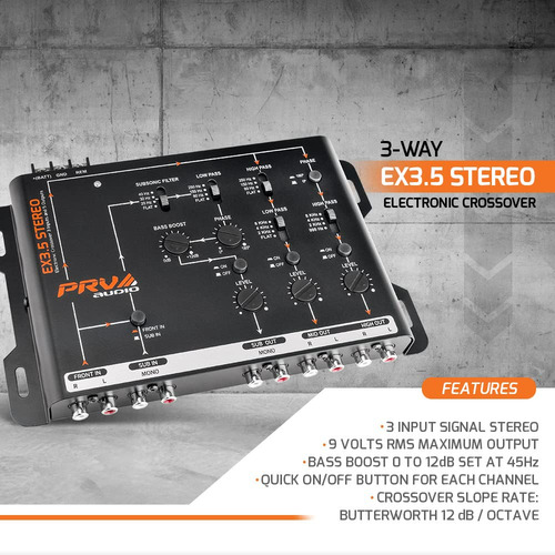 Prv Audio Crossover Car Audio Ex3.5 Stereo De 3 O 2 Vías...