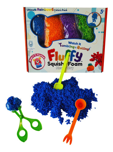 Masa Sensorial Fluffy, + 3 Herramientas De Juego, 4 Colores