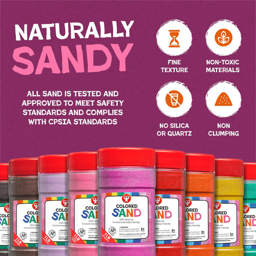 Arena De Juego De Colores Balde Manualidades Magenta 450 G