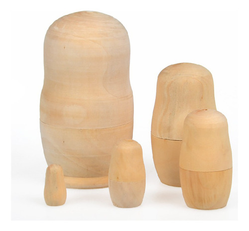 Muñeca Anidadora Rusa De Madera De Matrioska Hecha A Mano