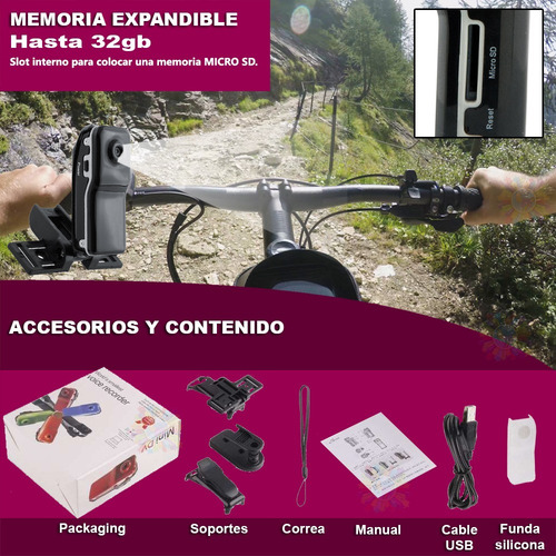 Mini Camara Espia Oculta Seguridad Dvr Hd Microfono Video Para Memoria Micro Sd Grabacion Camuflada Accesorios Clip Base