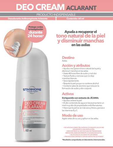 Imagen 1 de 1 de Stanhome Deo Cream Aclarant Desodorante 60 Ml