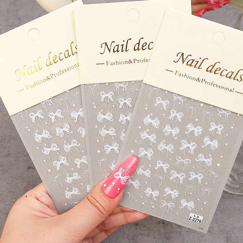 Calcomanías De Manicura Diy Con Lazo Para Uñas, 2 Unidades