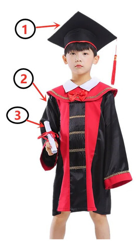 Conjunto De Vestido De Graduación Para Niños Y Niñas, Bata D