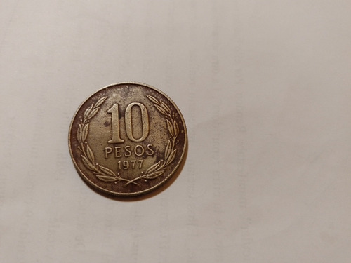 Moneda  10 Pesos  1977 Chile   Grande Libertad