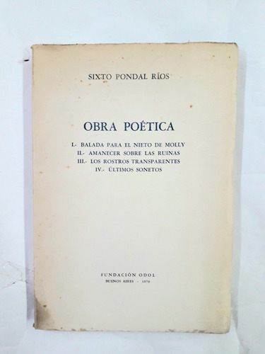 Obra Poetica - Sixto Pondal Rios