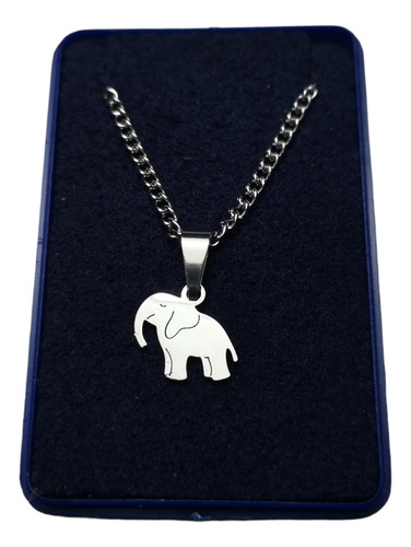 Dije Elefante Acero Quirúrgico Chico C/ Cadena Y Estuche