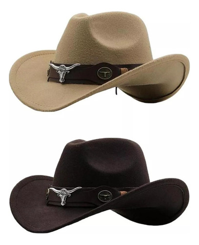 Paquete De 2 Sombreros De Vaquera Casuales Transpirables