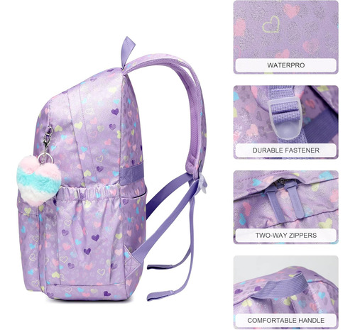 Mochila Infantil Para Ninas, Violeta Claro, Impermeable, ...