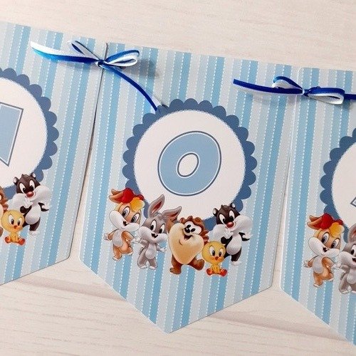 Banderin Personalizado Looney Tunes Baby