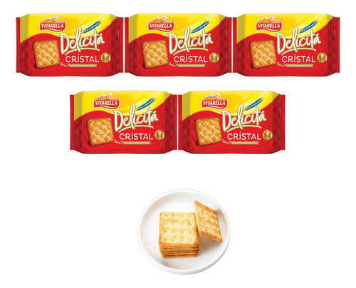 Biscoito Delicita Cristal Vitarella Kit 5