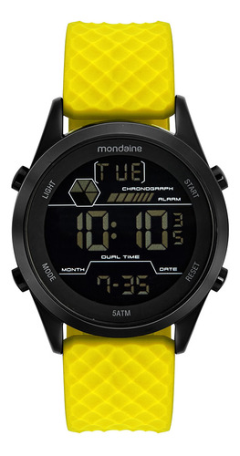 Relógio Masculino Digital Silicone Amarelo Mondaine