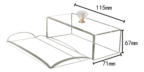 Bandeja Para Bolo Rectangular, Prato Acrílico 71x115x67mm