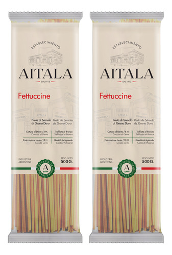 Fideos Fettuccini Aitala 500 Gr. Pack X2