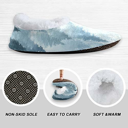 Foggy Forest Fuzzy Feet Slippers For Women Cute Coral Fleec 