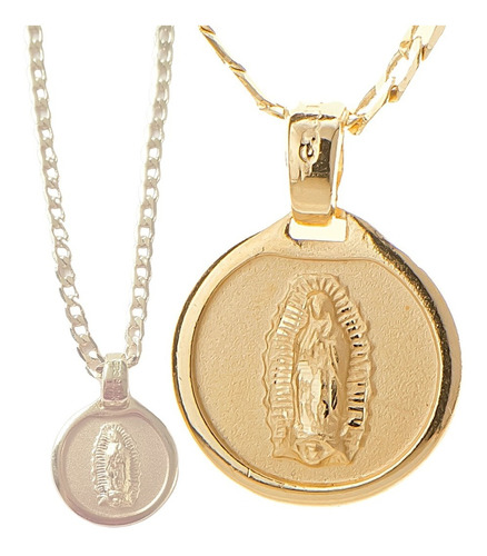 Collar Dije Medalla Virgen Guadalupe Oro 14k Regalo Mamá