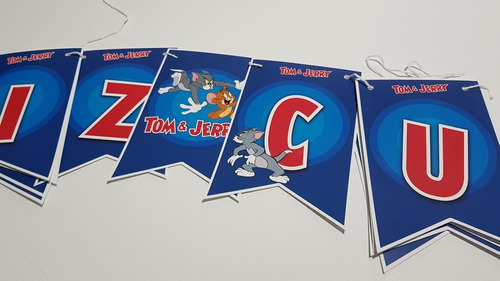 Banderin Deco Feliz Cumple Tom Y Jerry Guirnalda