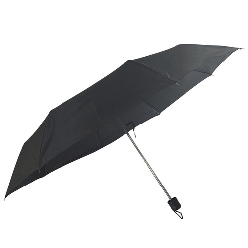 Imagen 4 de 8 de Paraguas Corto Negro Lluvia Viento 90 Cm Mini Extensible