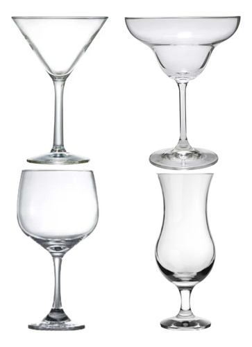 Conjunto Taças Para Coquetel 4 Modelos Diferentes Linha Luxo