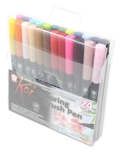 Set 24 Lápices Acuarelables Sakura Koi Brush Pen