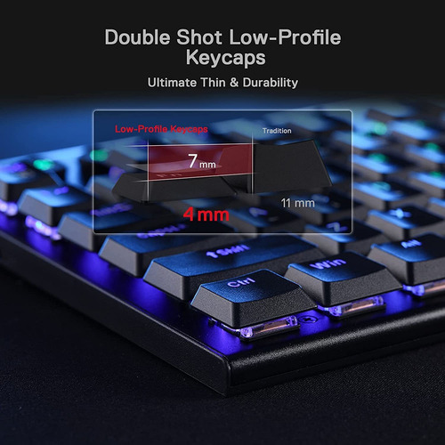 Teclado Redragon Para Pc Gaming, Horus K618, Switch Red