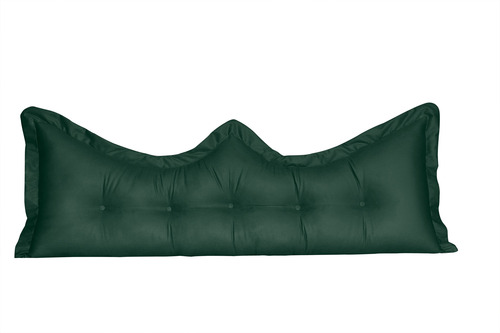 Almofada Encosto Coroa Queen 160 Cm Verde-escuro Lisa
