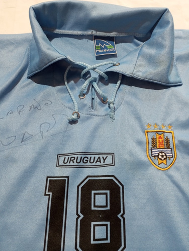 Camiseta Fútbol Selección Uruguay Manager 2002 Chengue Mora (Usado)