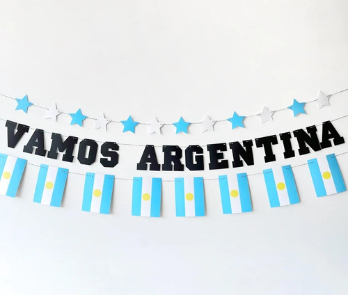 Set Kit Guirnalda Banderines Vamos Argentina Mundial