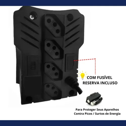Protetor 500v Eletrônico Para Pc 110/220 Mono | Involts Preto