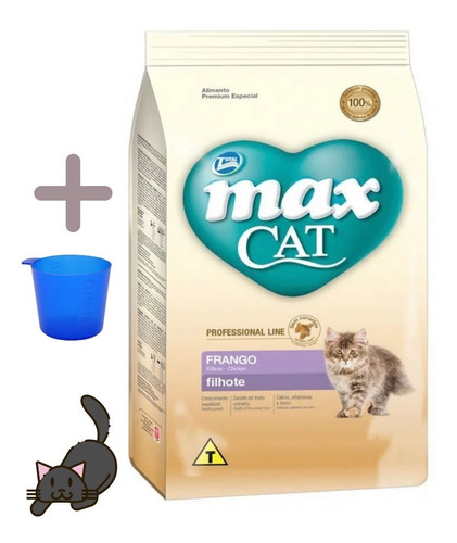 Max Cat Gatitos/filothes  1 Kg + Vaso Medidor