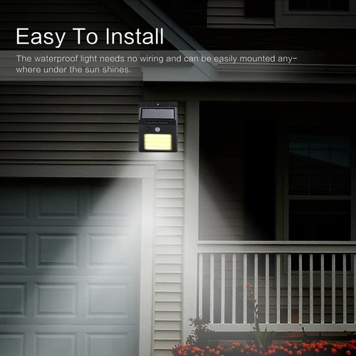 Imagen 8 de 9 de Aplique Reflector Led Panel Solar Sensor Movimiento 48 Leds