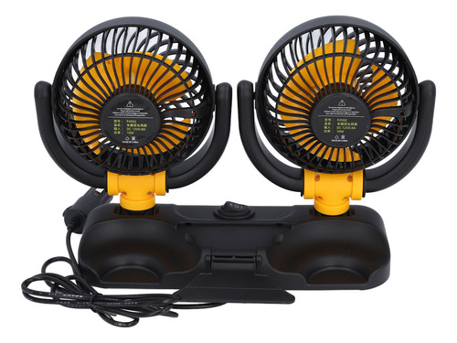 Ventilador De Coche Ajustable De Doble Cabezal, 2 Velocidade