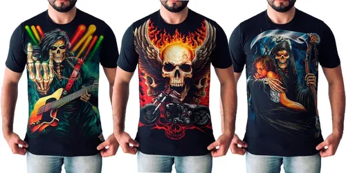 Camisas masculinas rock 2025