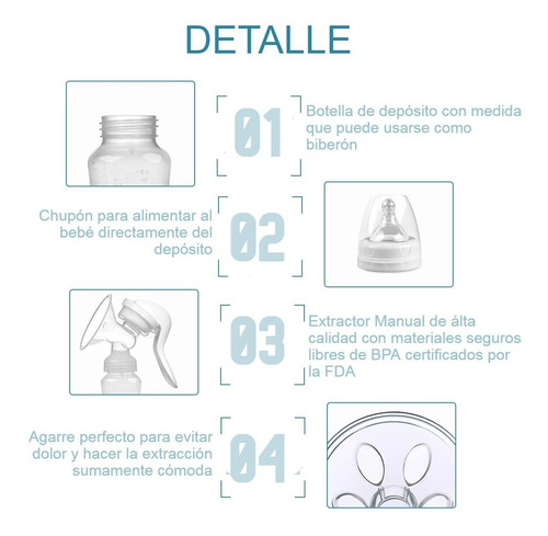 Sacaleche Extractor De Leche Materna Manual C/chupón Mamila