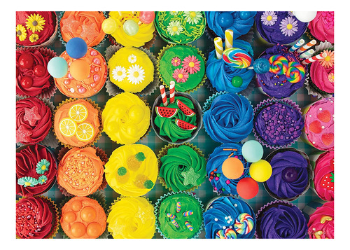 Cupcake Rainbow De 1000 Piezas Rompecabezas Por Color Artesa