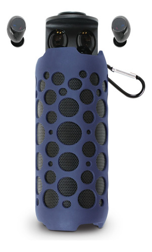 Misik - Bocina Bluetooth Con Audifonos Inalambricos - Tws Color Azul
