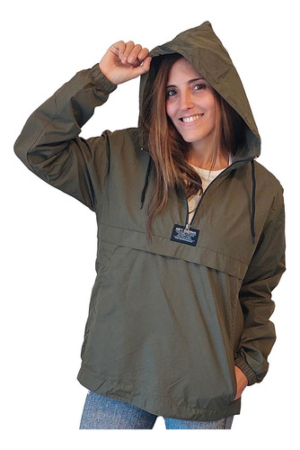 Campera De Mujer Impermeable Rompevientos Capucha Buzo