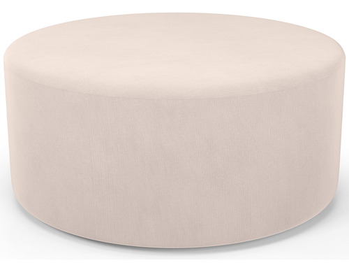 Puff Redondo Orgânico Para Living 90cm Lola Suede Bege
