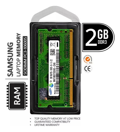 Memoria Ram 2gb Ddr3 1333mhz E 1.5v 204-pin Samsung Laptop