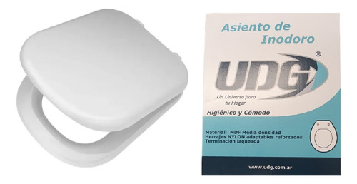 Asiento Tapa Para Inodoro Bari Ferrum Herrajes Nylon Color Blanco