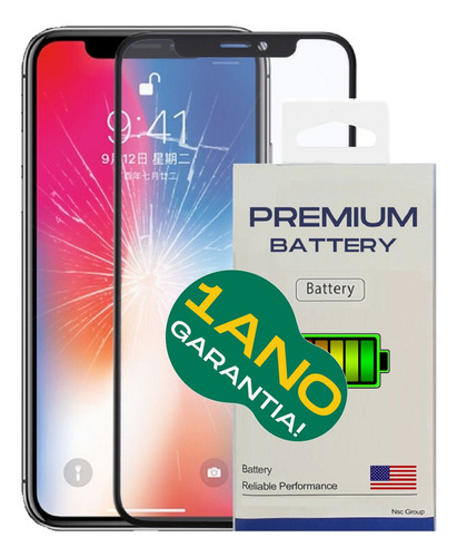 Tela Para iPhone X A1865 A1901 A1902 Vidro Frontal + Battria