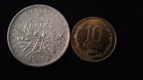 Moneda Francia 5 Francos De Plata 1963, 8.35  K M  926 (p01)