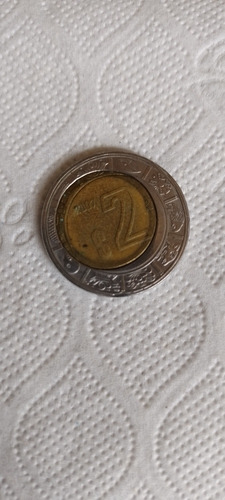 Moneda 2 Pesos Con Error Acuñado 