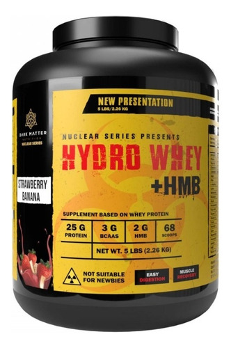 Proteína Hydro Whey + Hmb + Bcaa Dark Matter / 0 Carbos 5lbs Sabor Strawberry-banana